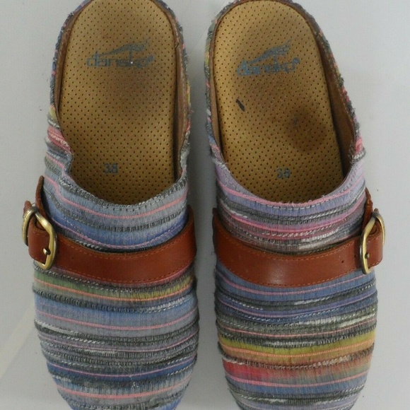 Dansko Woven Striped Jute Mules Strap Nursing Shoe - Picture 7 of 8